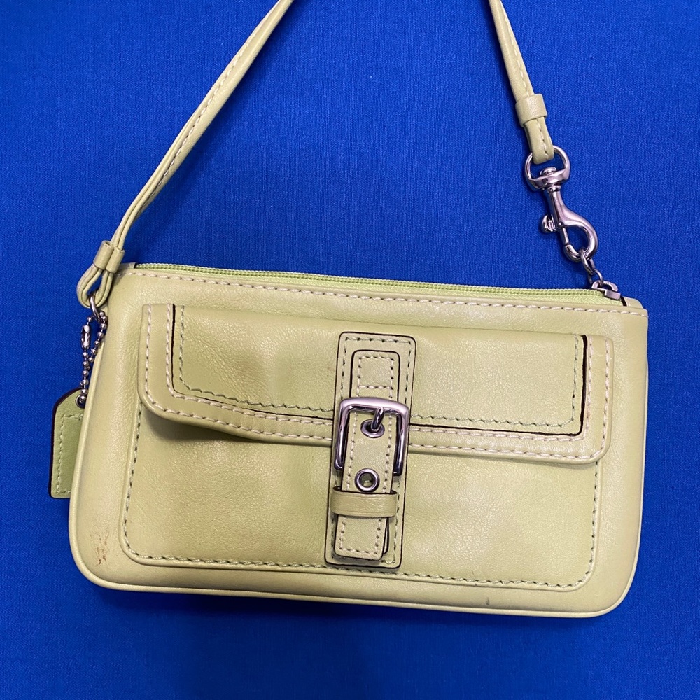 Lime Green Coach Wristlet